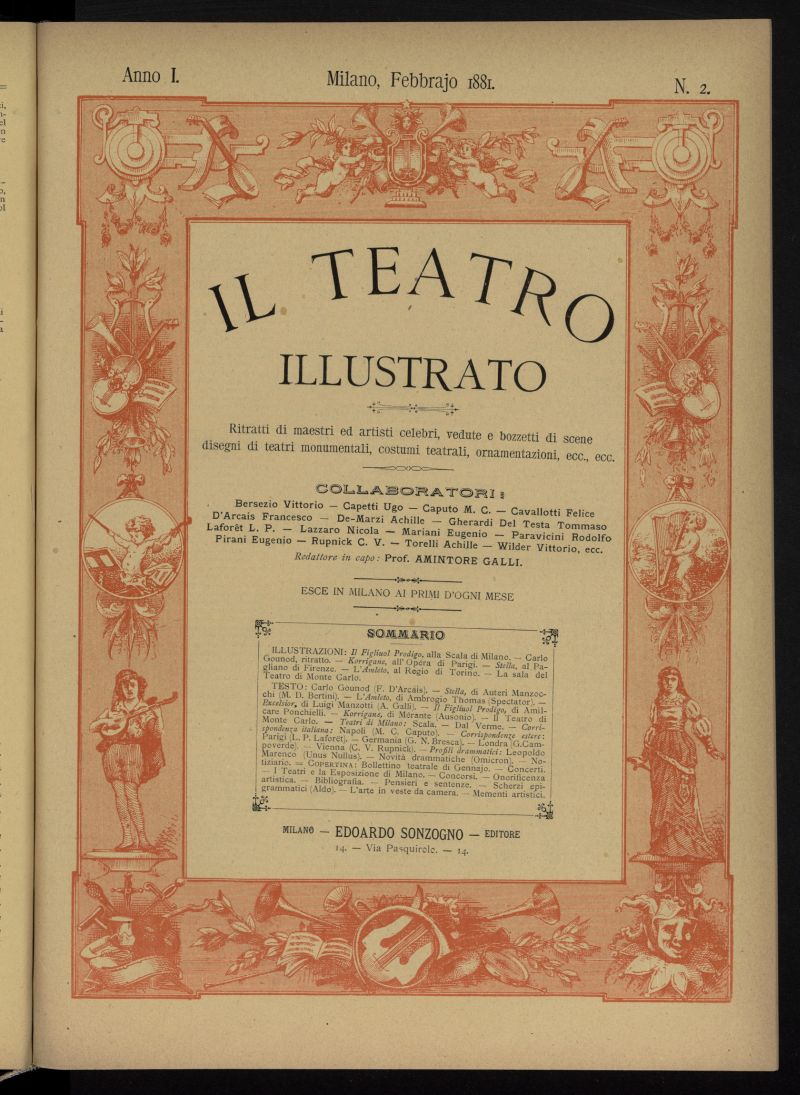 Il Teatro illustrato de febrero de 1881, suplemento al nº 2