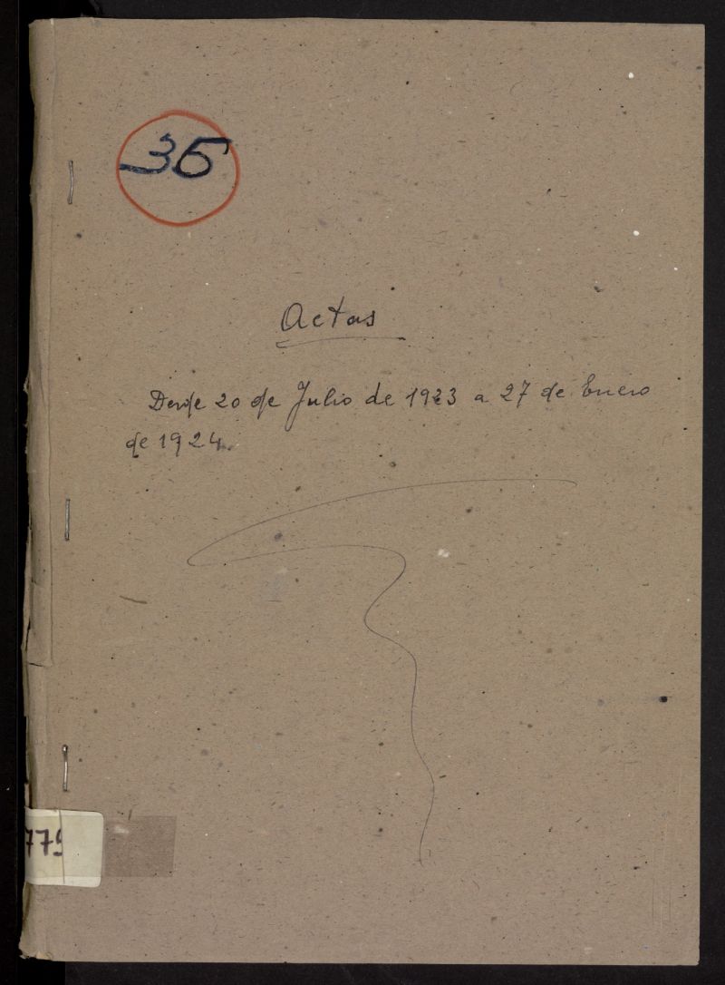 Actas de sesiones del Ayuntamiento de Viclvaro. 775. Del 20 de julio de 1923 al 27 de enero de 1924