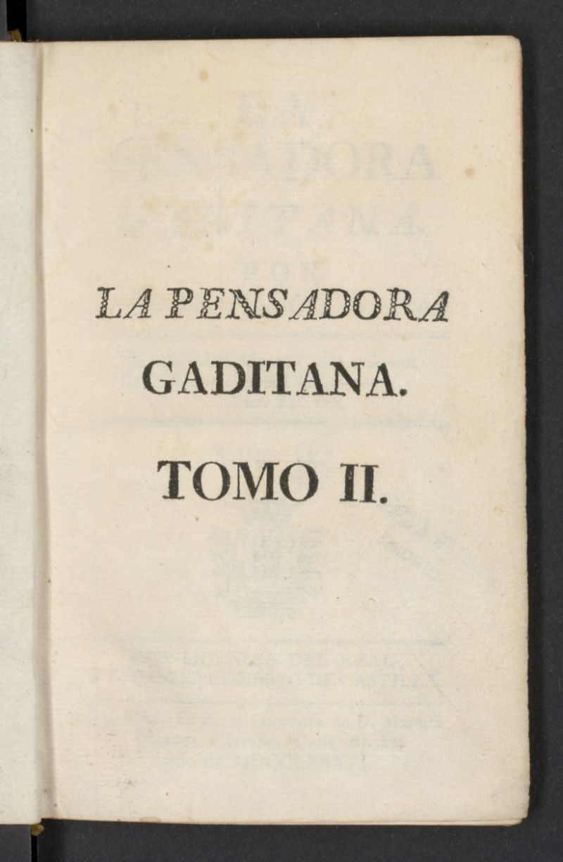 La Pensadora Gaditana. Tomo II