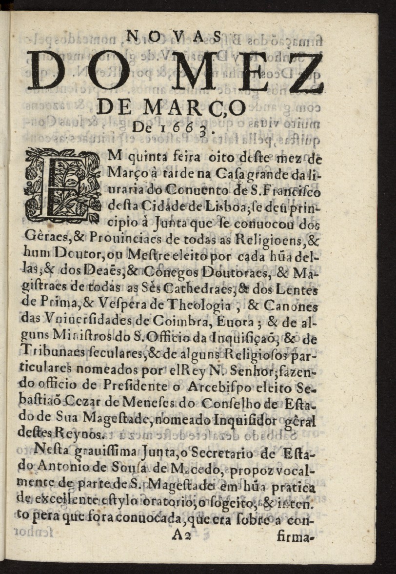 Mercurio Portuguez de marzo de 1663