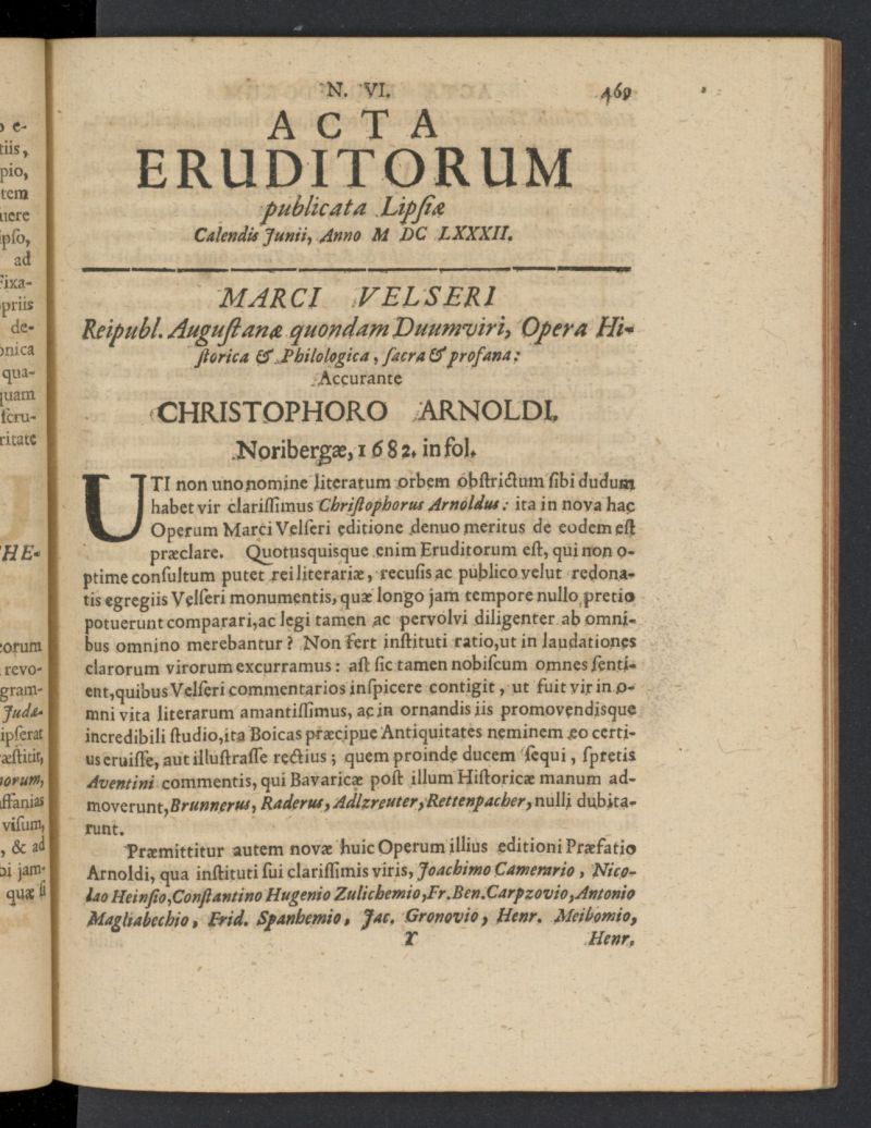Acta Eruditorum de junio de 1682, n 6