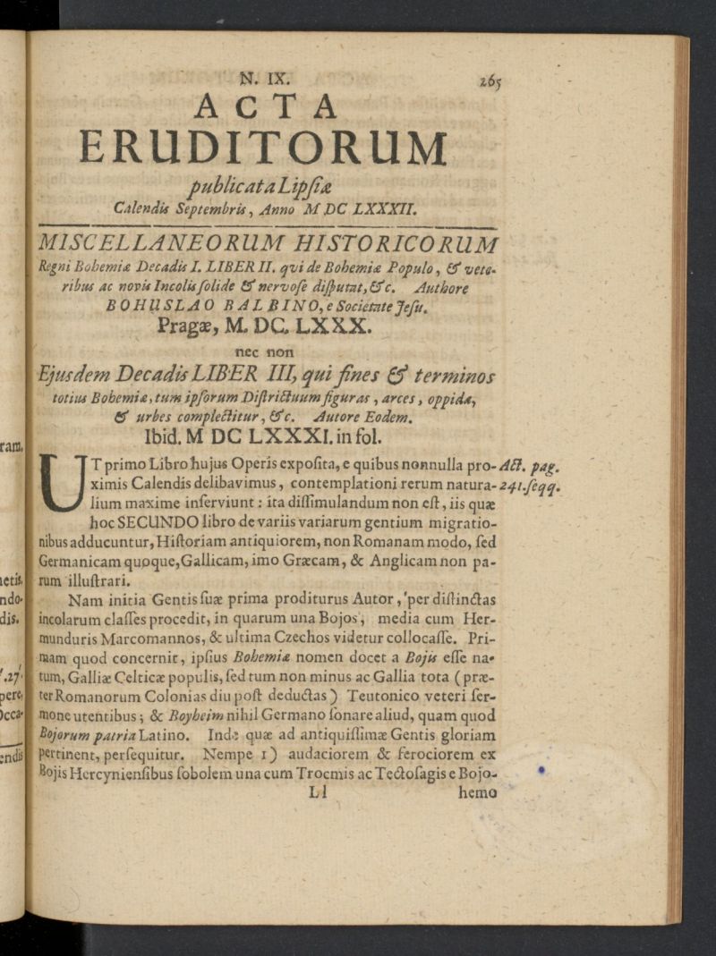 Acta Eruditorum de septiembre de 1682, n 9