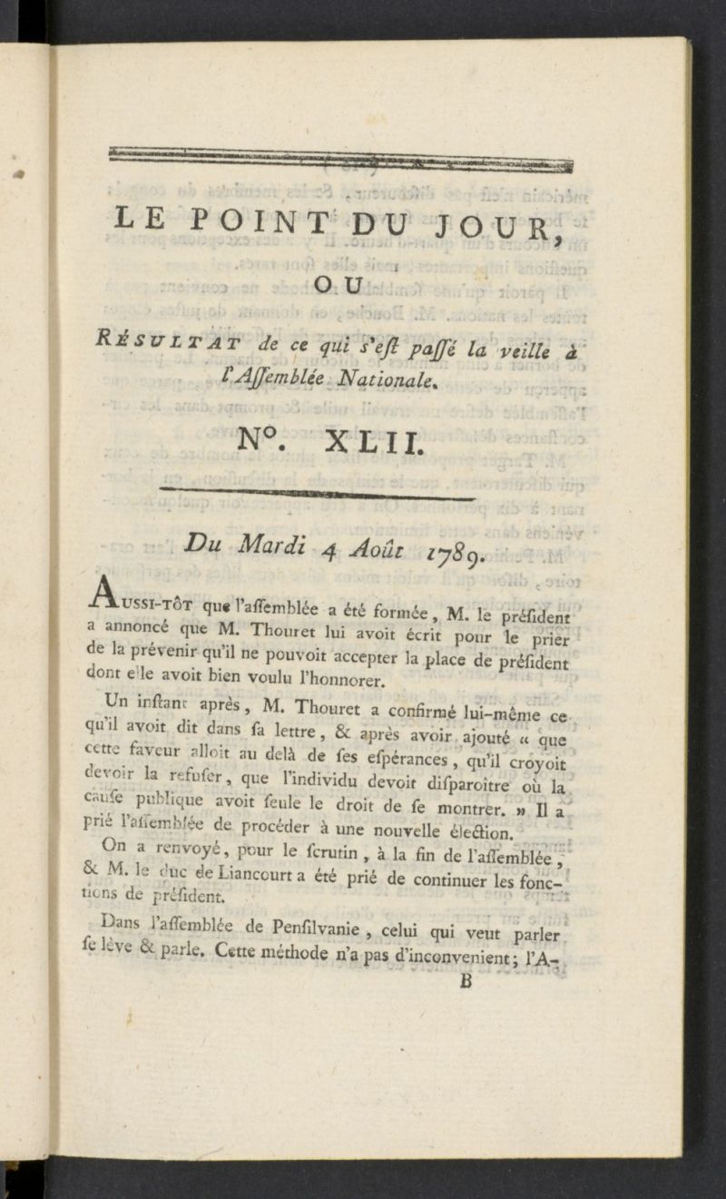 Point du Jour del 4 de agosto de 1789, n 42