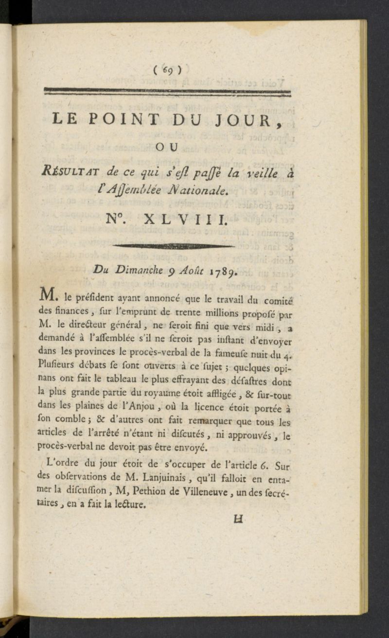 Point du Jour del 9 de agosto de 1789, n 48
