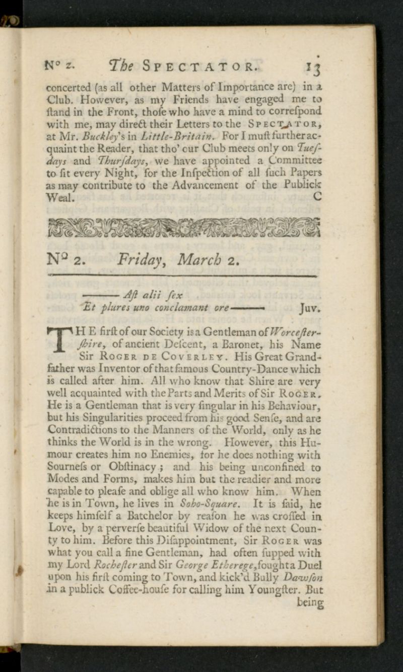 The Spectator del 2 de marzo de 1711, n 2