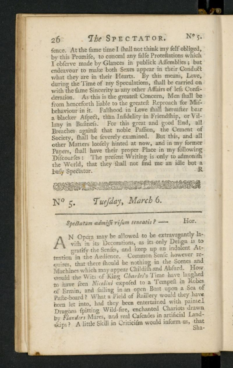 The Spectator del 6 de marzo de 1711, n 5
