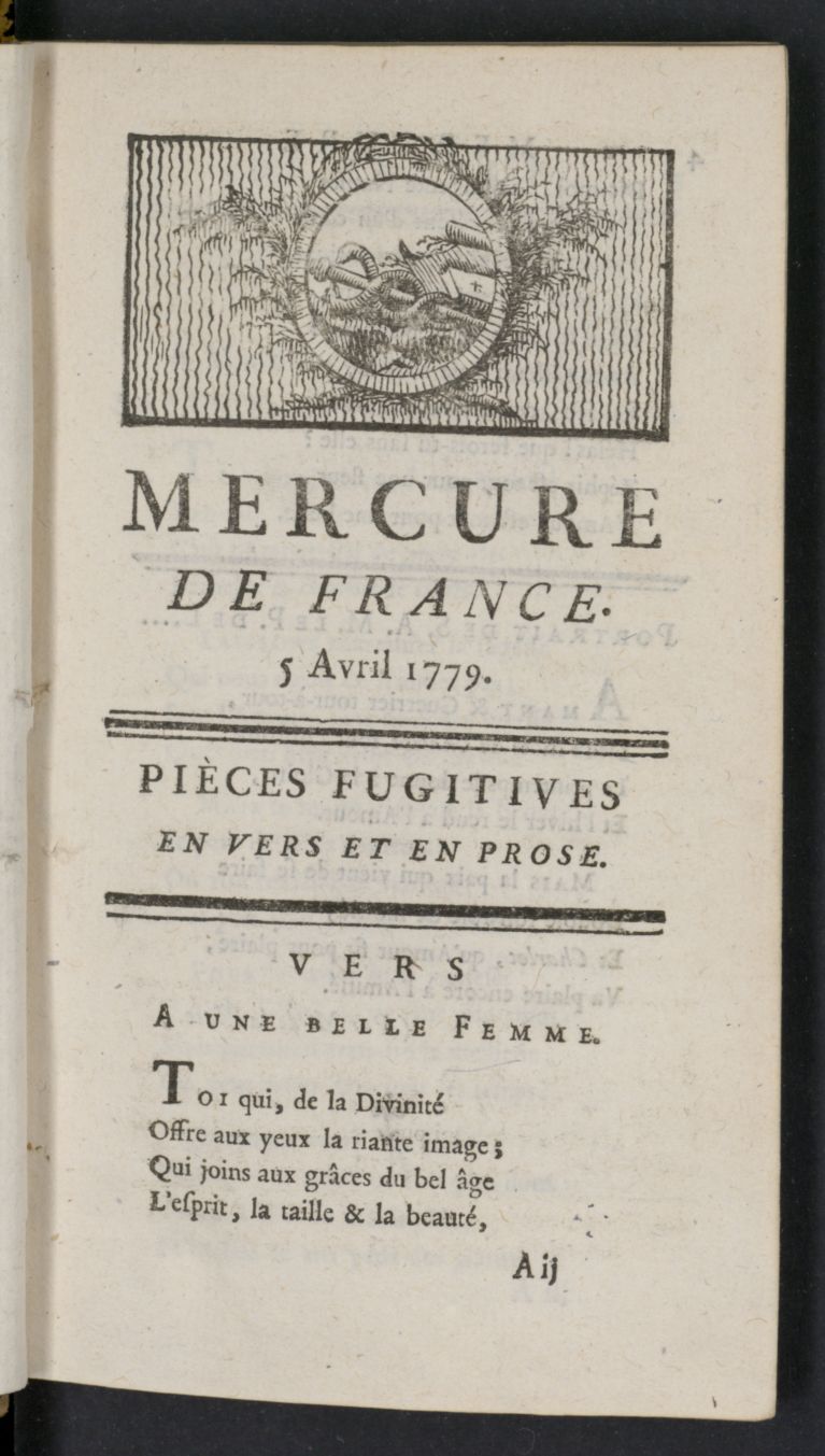 Mercure de France del 5 de abril de 1779