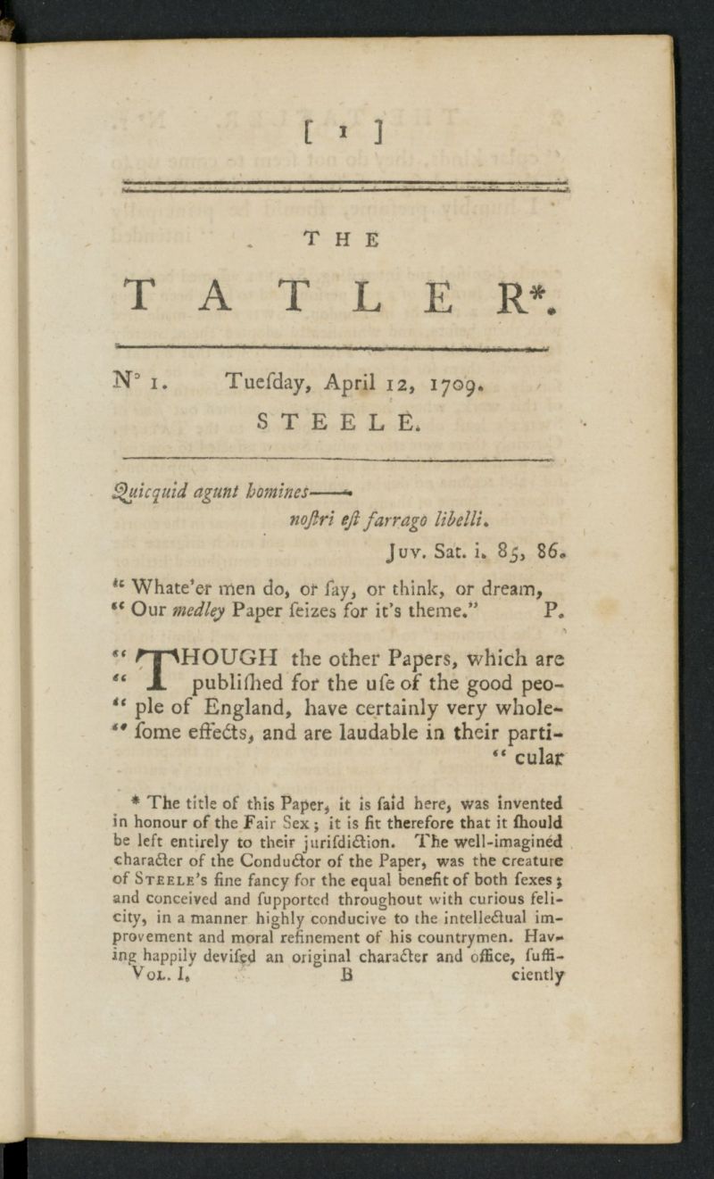 The Tatler del 12 de abril de 1709, n 1