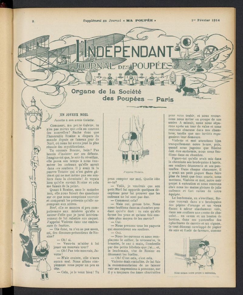 Ma Poupe: journal des ouvrages des petites filles del 1 de febrero de 1914, suplemento al n 86