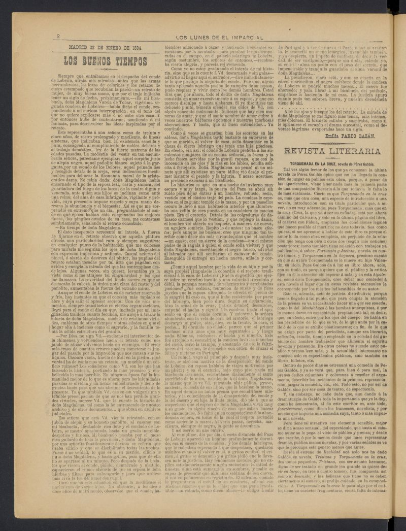 Los Lunes del Imparcial del 22 de enero de 1894