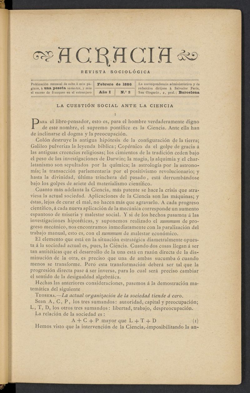 Acracia de febrero de 1886, n 2