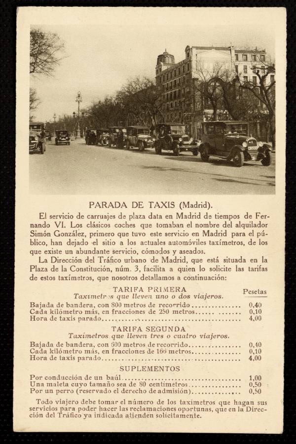 Parada de taxis en Madrid