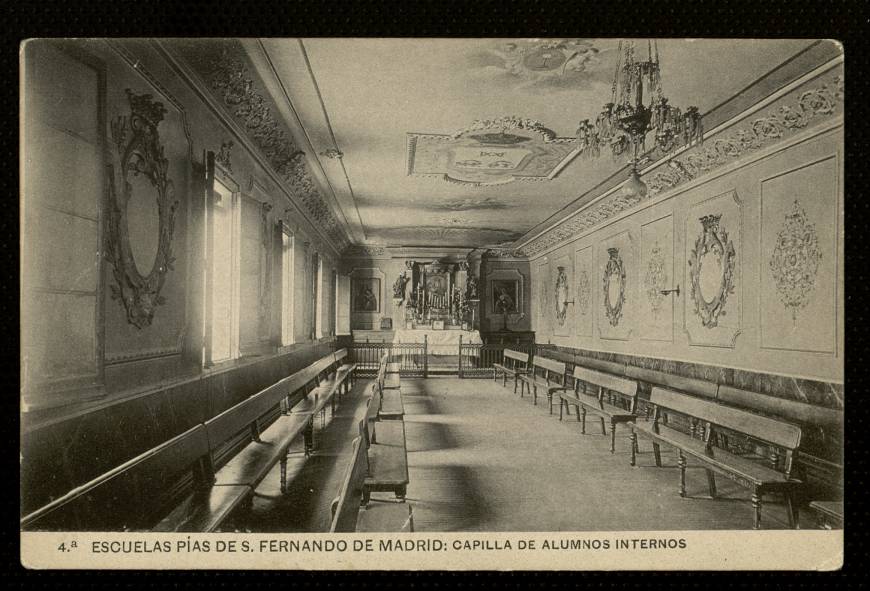 Escuelas Pas de S. Fernando de Madrid. Capilla de alumnos internos