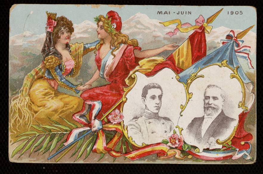 Conmemoracin de la visita de Alfonso XIII a Francia, en 1905