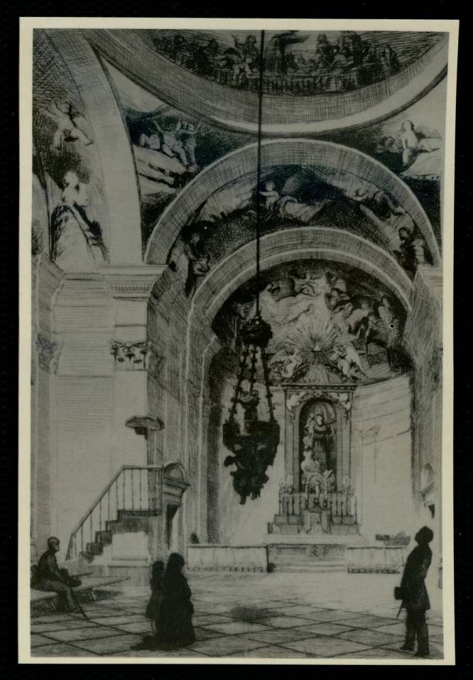 Interior de la ermita de San Antonio de la Florida segn grabados de Jos M. Galvn