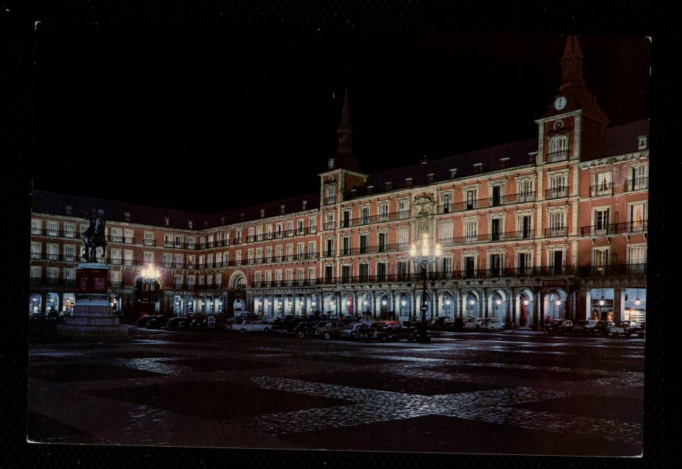 Vista nocturna de la Plaza Mayor