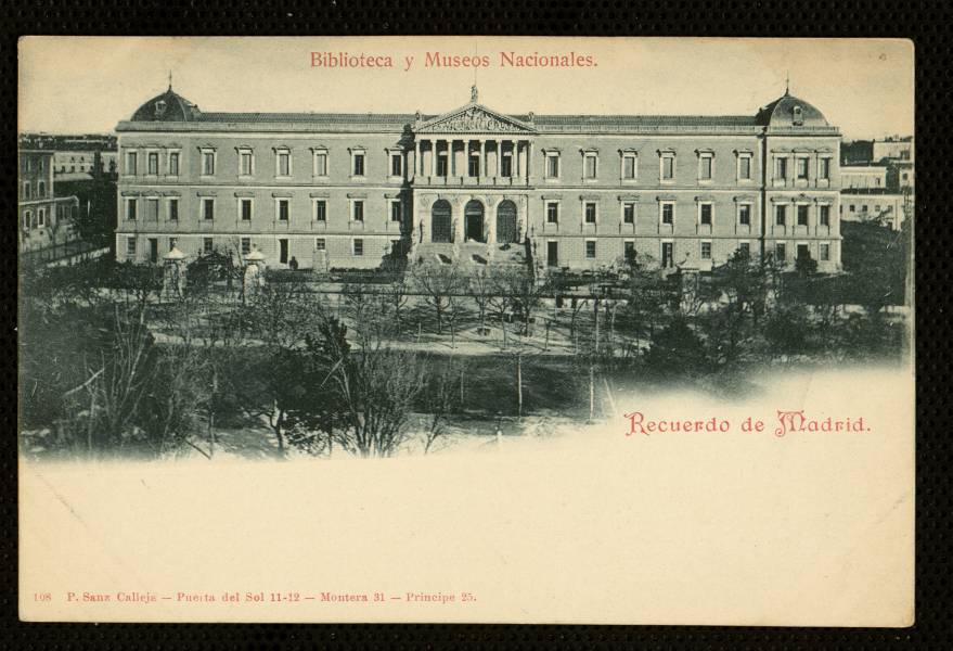 Recuerdo de Madrid: Biblioteca y Museos Nacionales