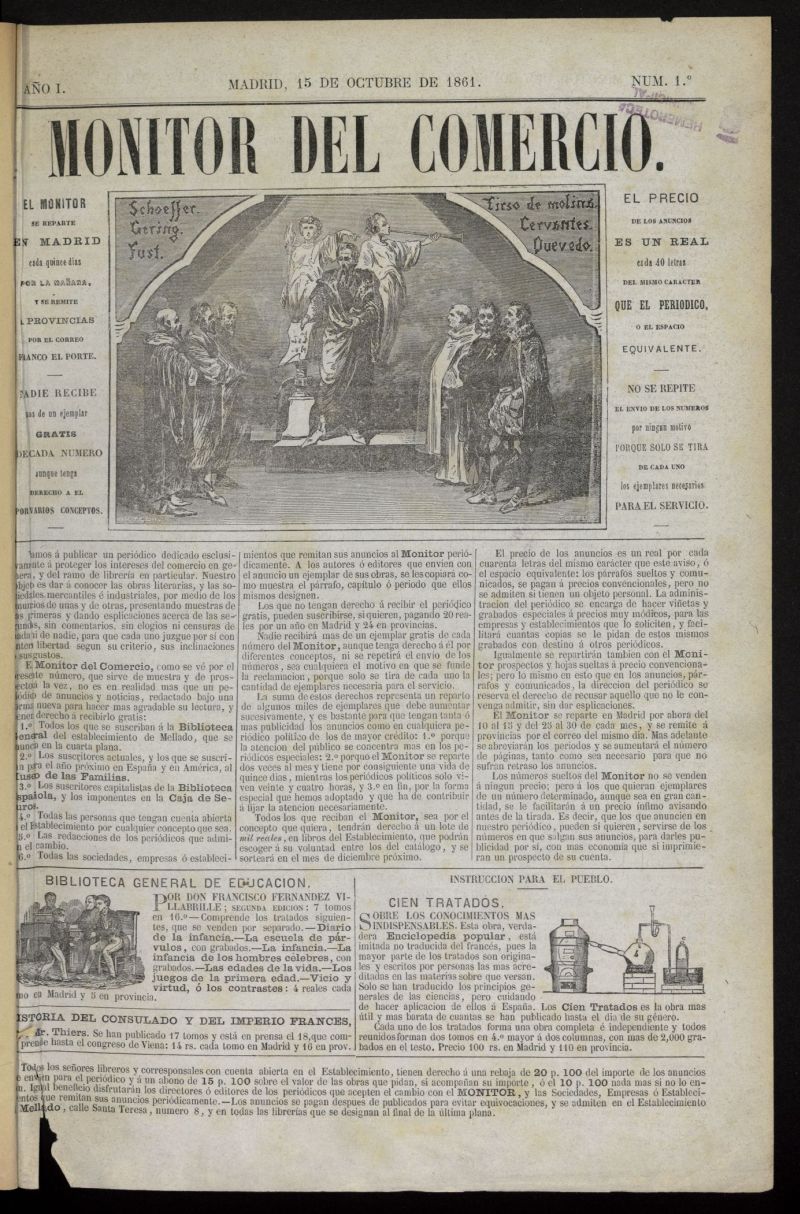 Monitor del Comercio del 15 de octubre de 1861, n 1