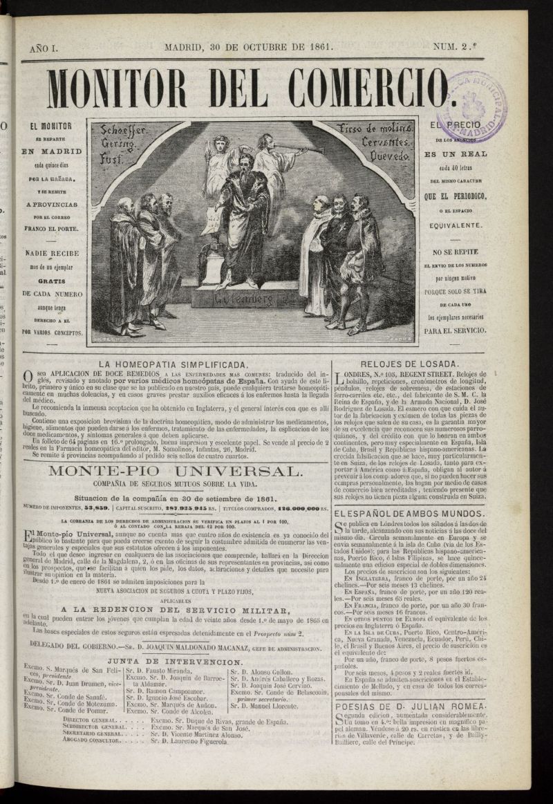 Monitor del Comercio del 30 de octubre de 1861, n 2