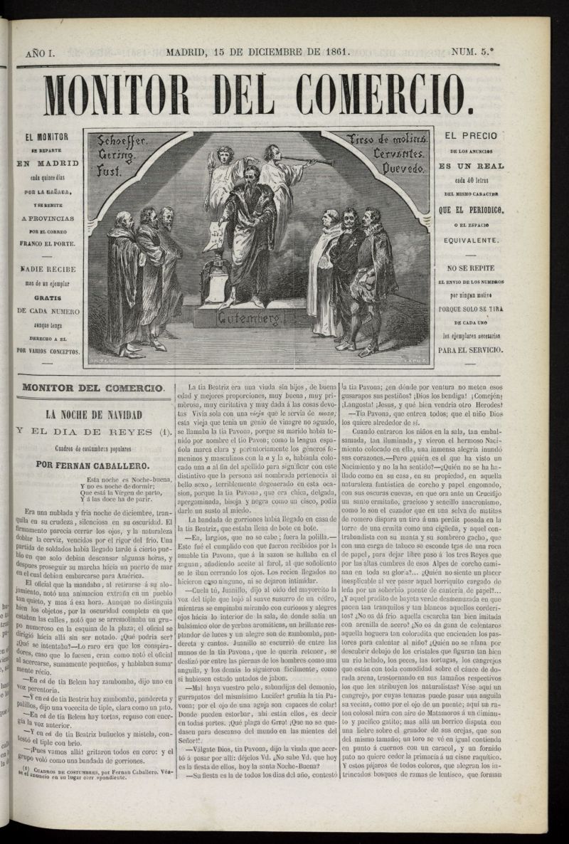 Monitor del Comercio del 15 de diciembre de 1861, n 5