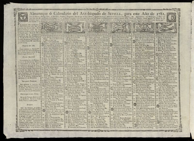 Almanak, o Kalendario de este ao de 1781