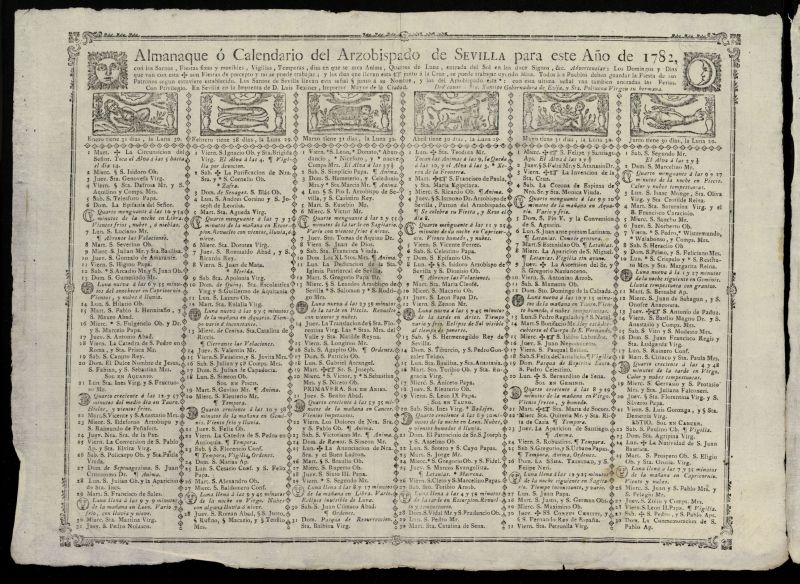 Almanak, o Kalendario de este ao de 1782