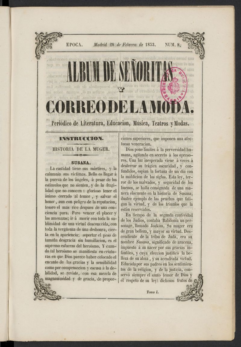 Album de seoritas y correo de la moda del 28 de febrero de 1853, n 8