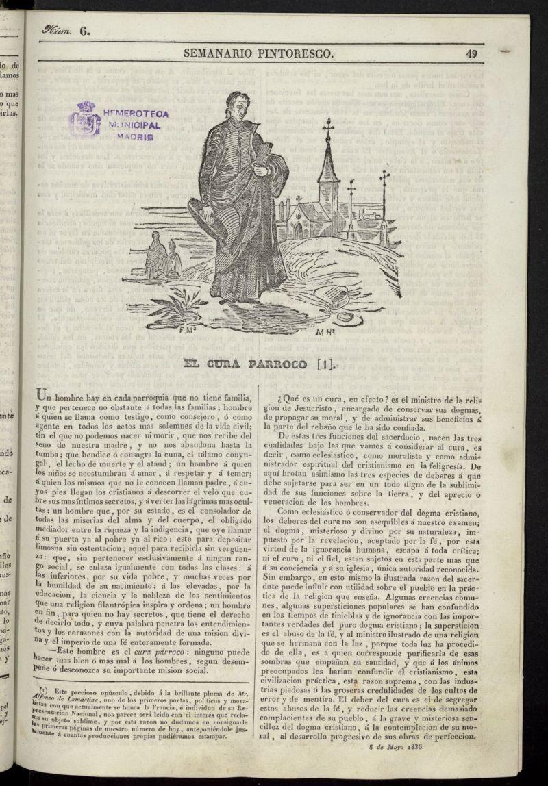 Semanario Pintoresco Espaol del 8 de mayo de 1836, n 6