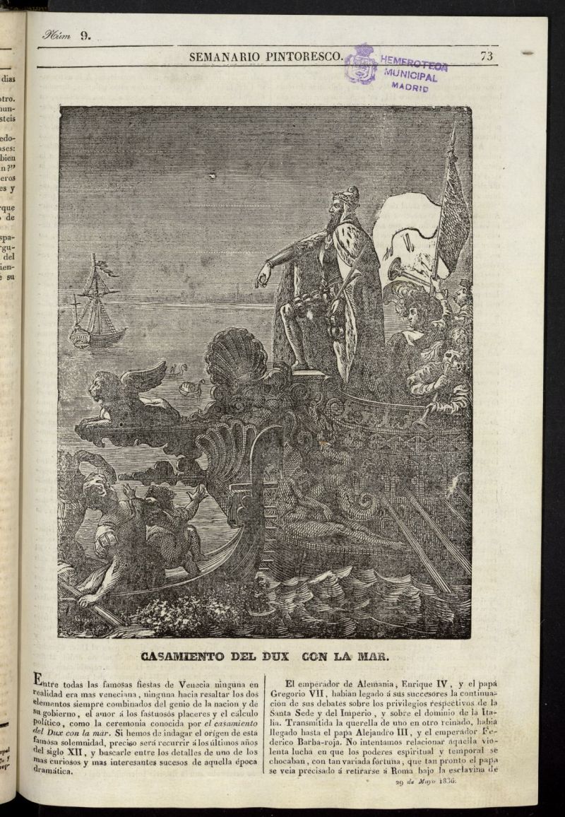 Semanario Pintoresco Espaol del 29 de mayo de 1836, n 9
