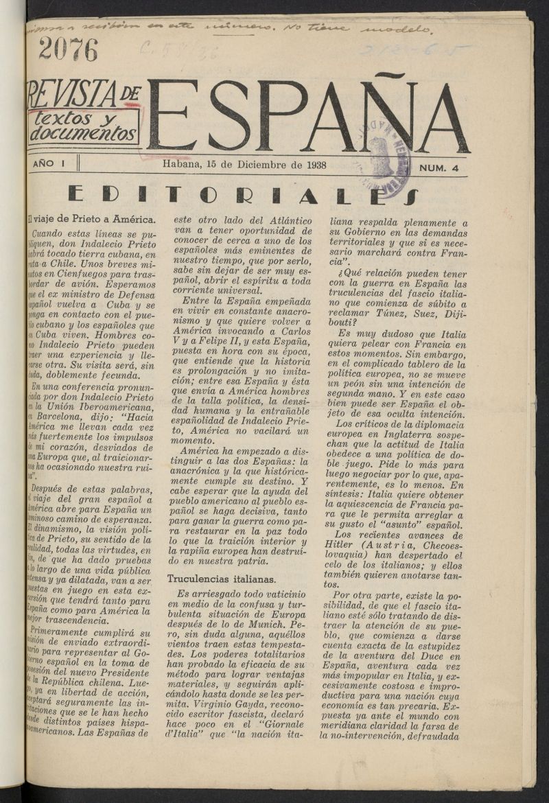 Revista de Espaa: textos y documentos