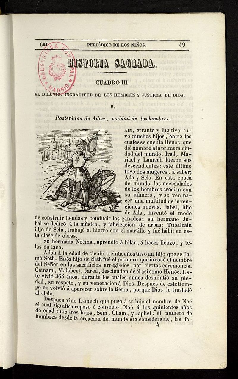 El Mentor de la Infancia de 1843, tomo I, n 4
