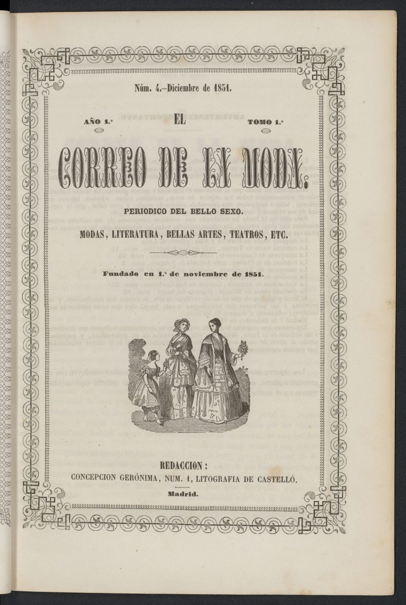 El Correo de la Moda: peridico del bello sexo de diciembre de 1851, n 4