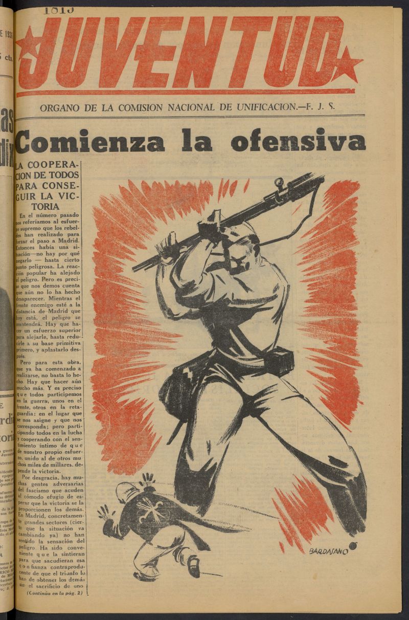 Juventud: rgano de la Comisin Nacional de Unificacin del 26 de septiembre de 1936