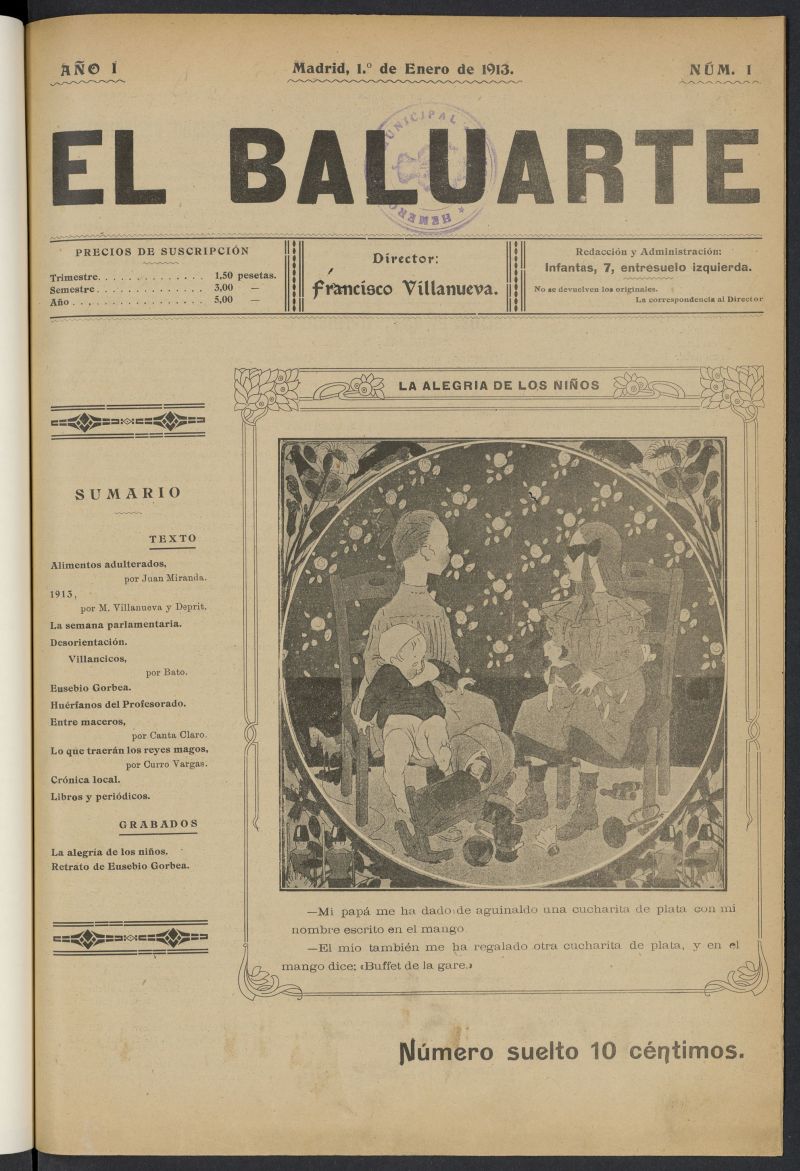 El Baluarte (Madrid. 1913) del 1 de enero de 1913