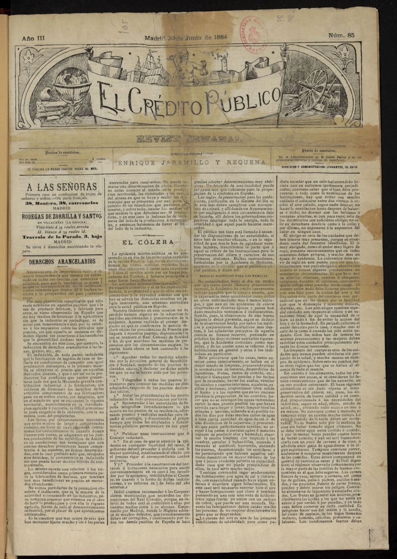 El Crdito Pblico: revista semanal del 30 de junio de 1884