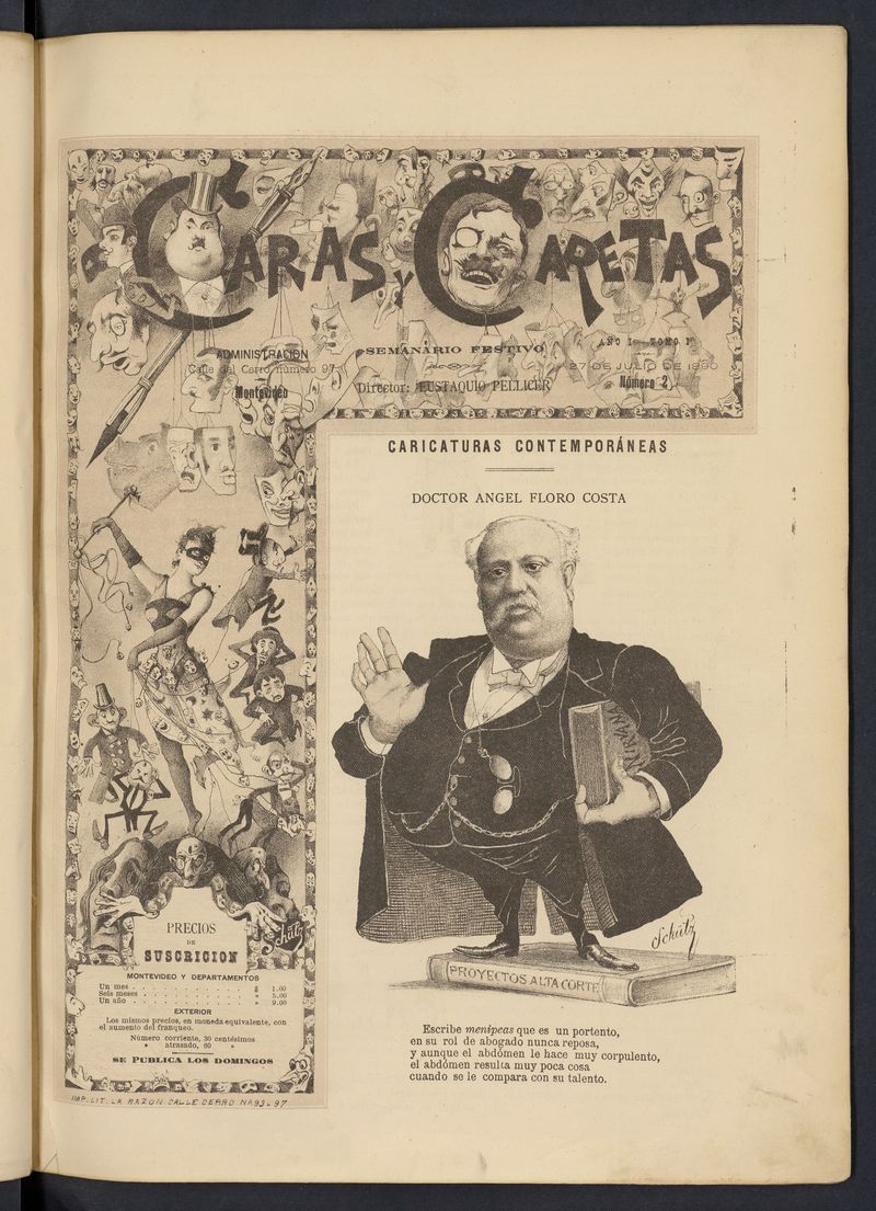 Caras y Caretas: semanario festivo del 27 de julio de 1890