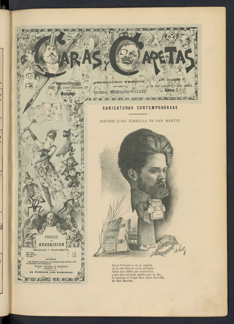 Caras y Caretas: semanario festivo del 3 de agosto de 1890