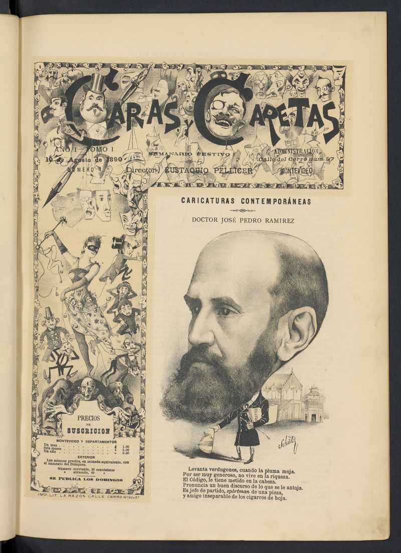 Caras y Caretas: semanario festivo del 10 de agosto de 1890