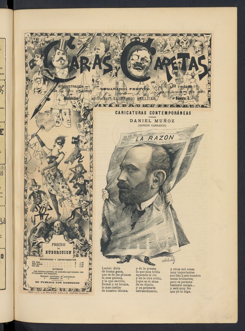 Caras y Caretas: semanario festivo del 24 de agosto de 1890