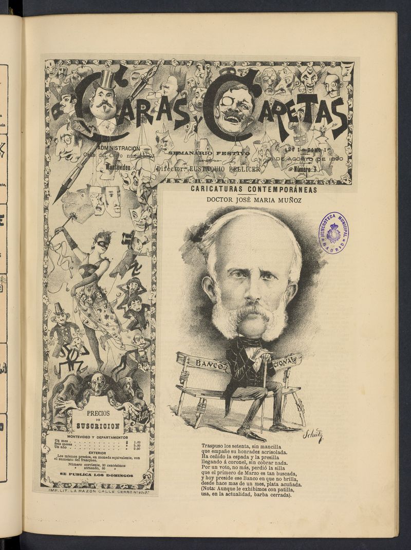 Caras y Caretas: semanario festivo del 31 de agosto de 1890