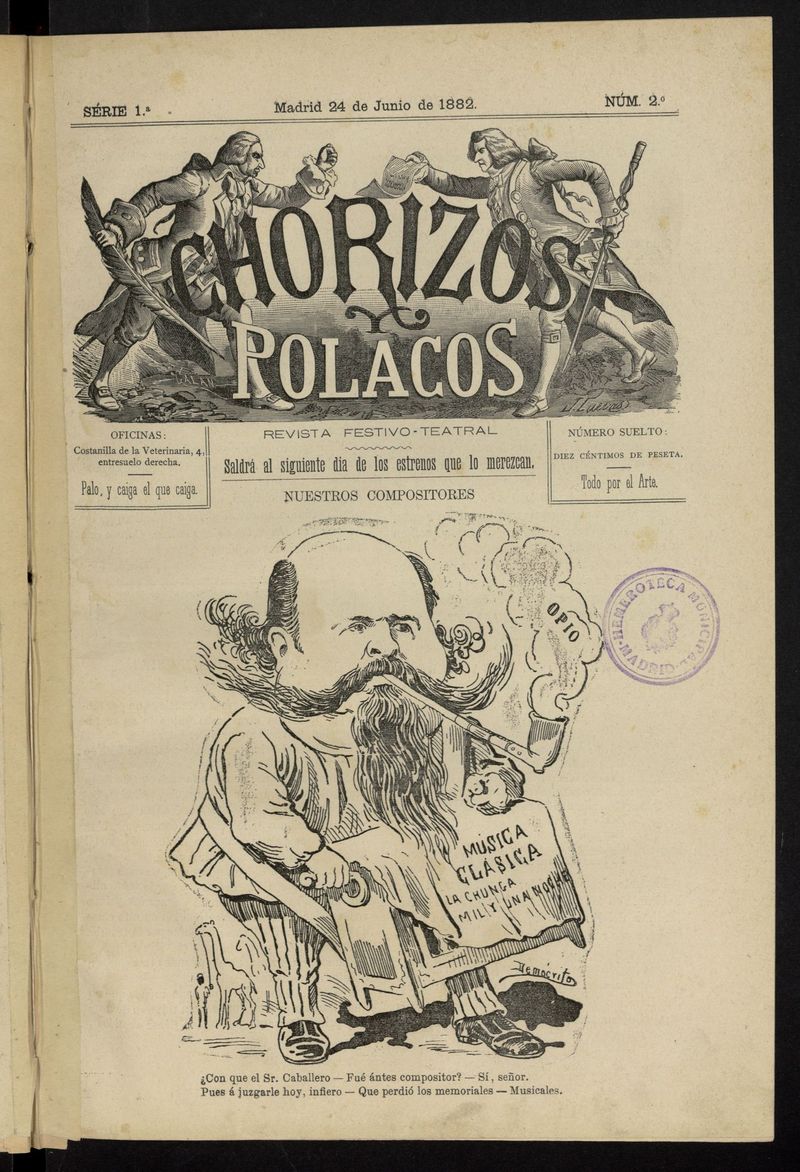 Chorizos y Polacos: revista festiva-teatral del 24 de junio de 1882