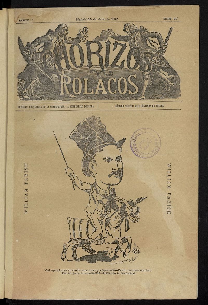 Chorizos y Polacos: revista festiva-teatral del 25 de julio de 1882