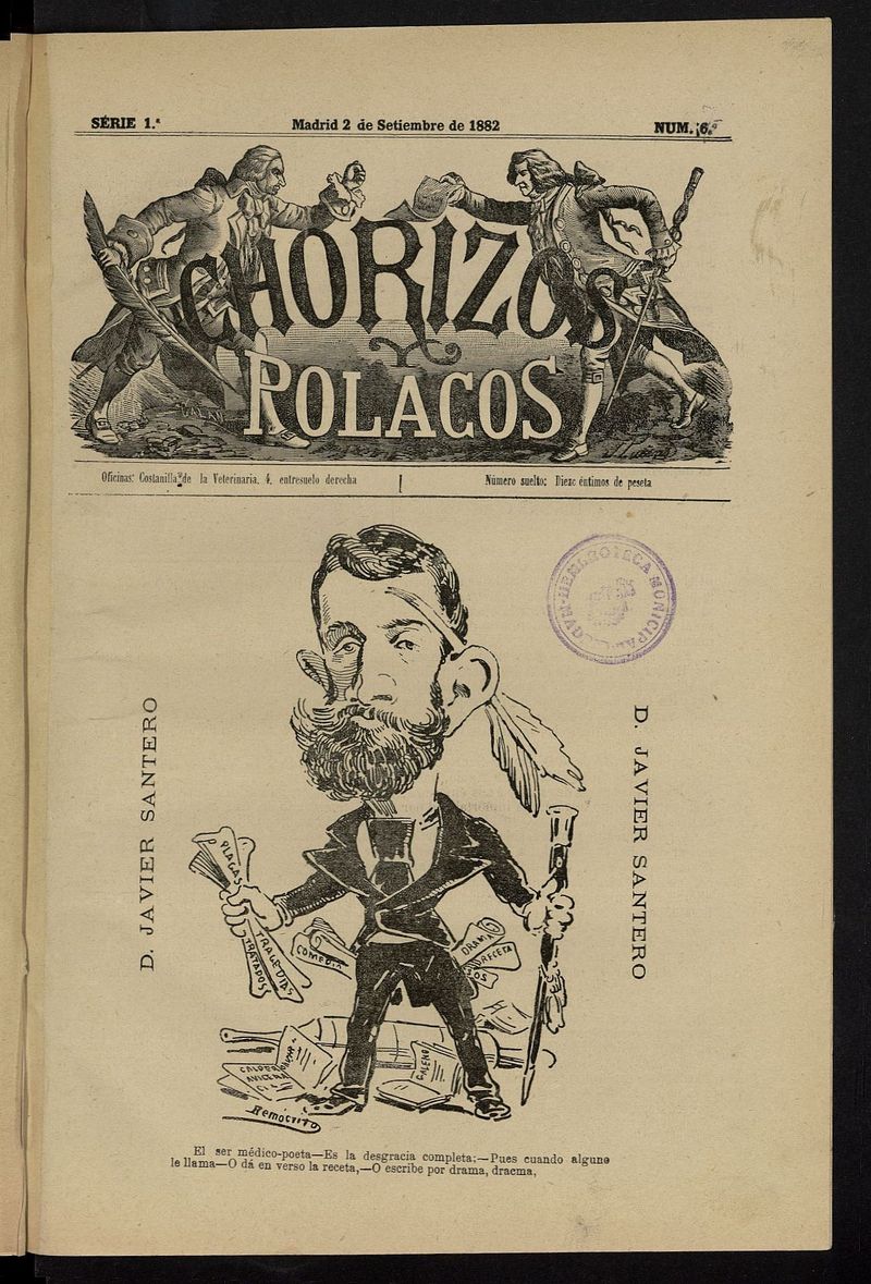 Chorizos y Polacos: revista festiva-teatral del 2 de septiembre de 1882