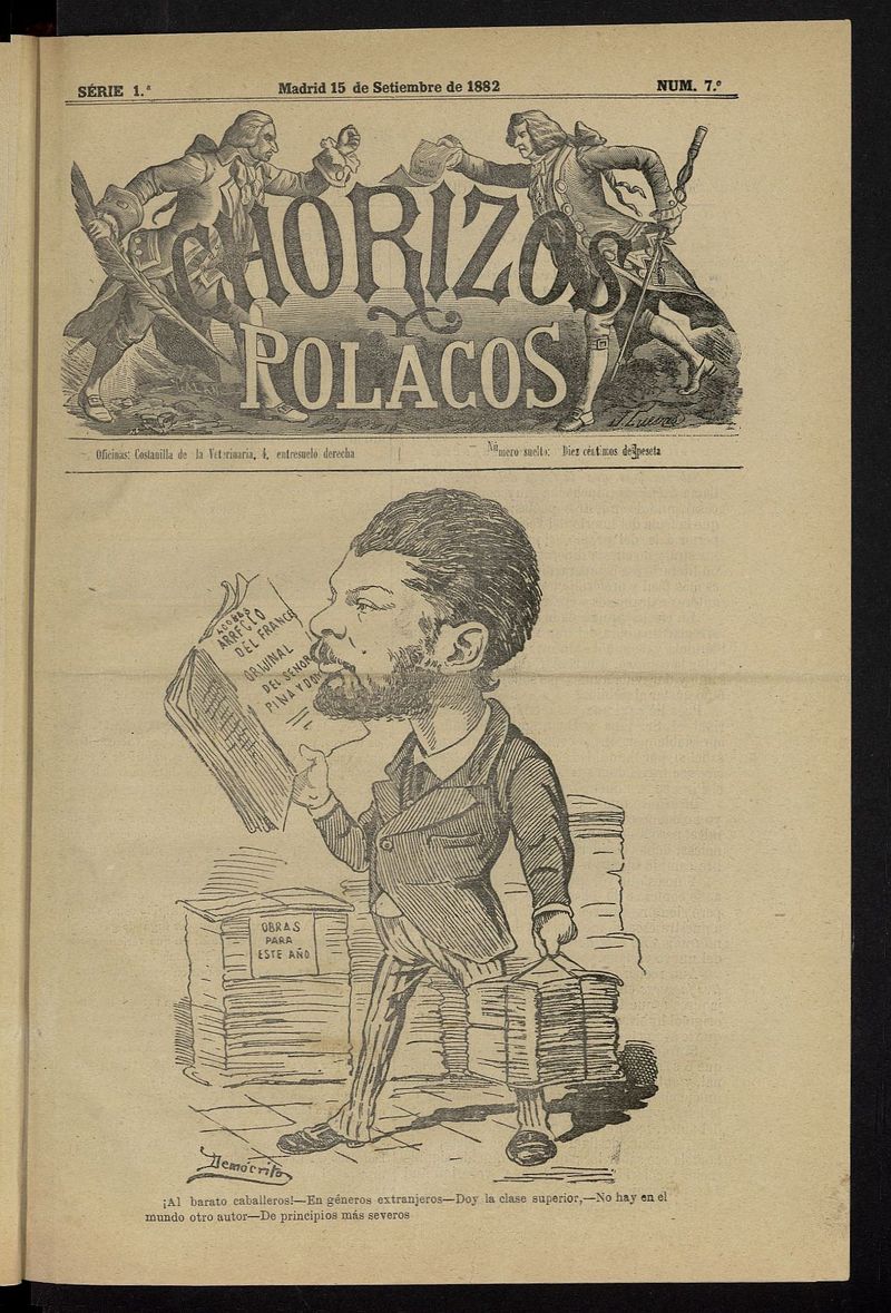 Chorizos y Polacos: revista festiva-teatral del 15 de septiembre de 1882