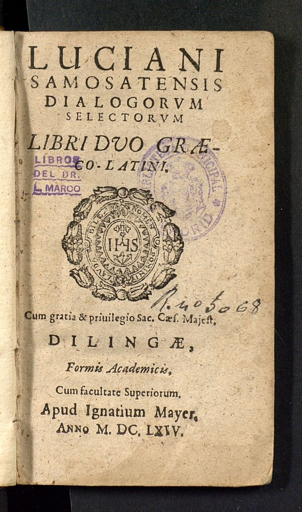 Luciani Samosatensis Dialogorum selectorum : libri duo graeco-latini.