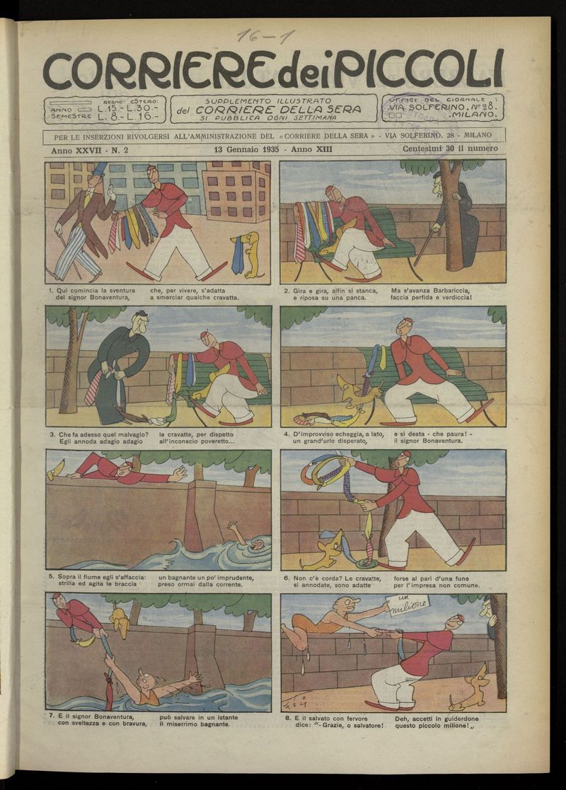 Corriere dei Piccoli del 13 de enero de 1935