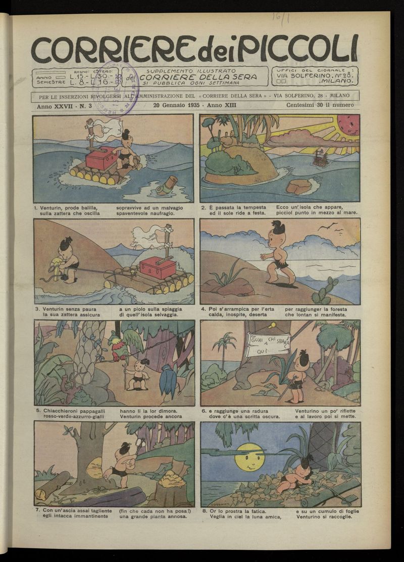 Corriere dei Piccoli del 20 de enero de 1935