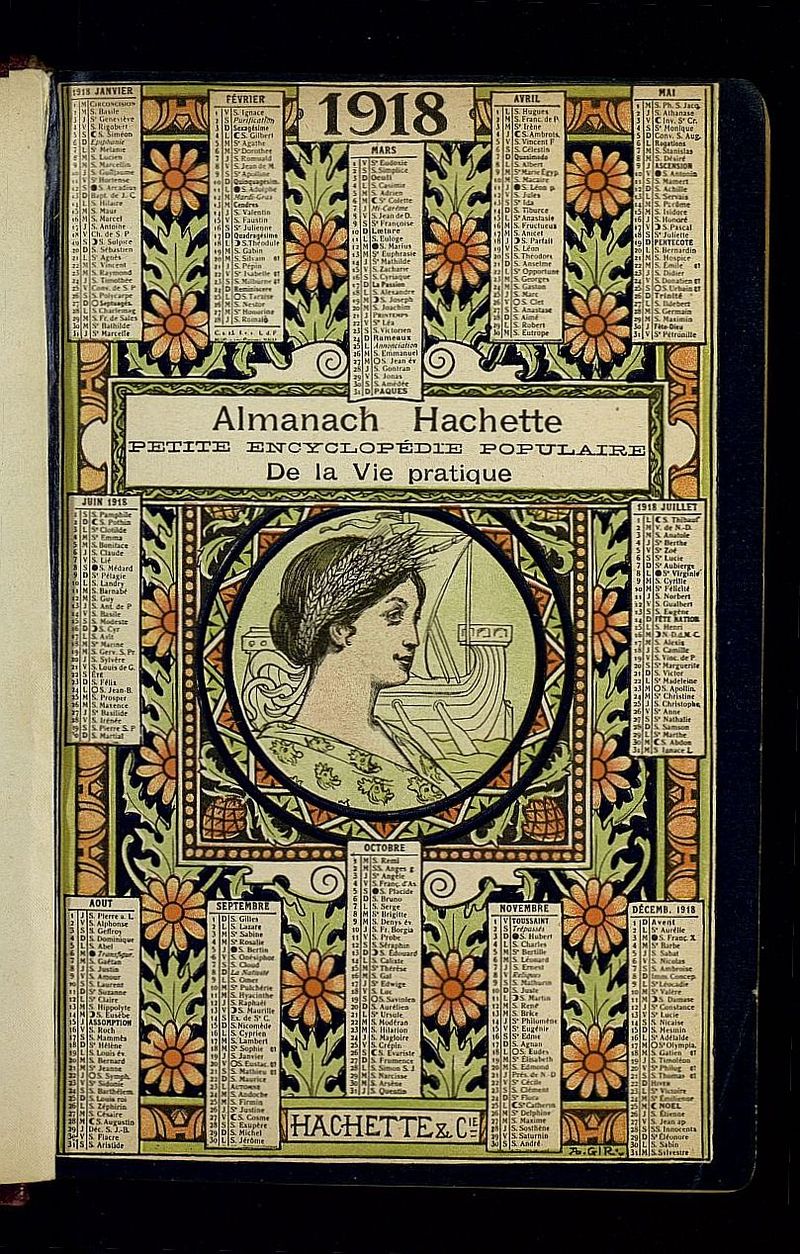 Almanach Hachette del ao de 1918
