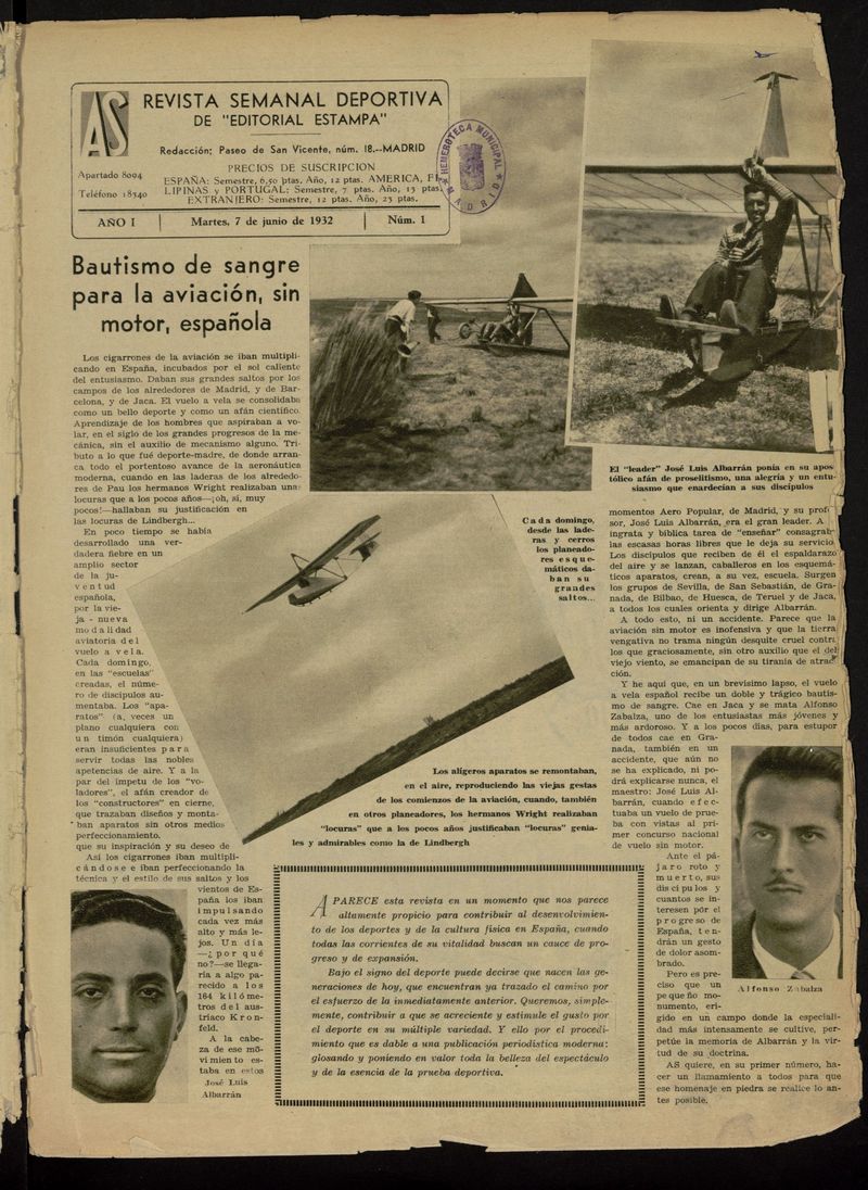 As: revista semanal deportiva del 7 de junio de 1932