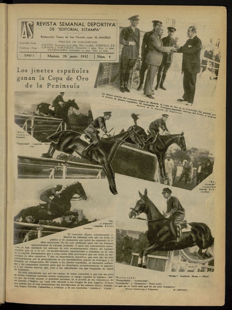 As: revista semanal deportiva del 28 de junio de 1932